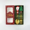Conjunto de talheres de Natal transfronteiriços, talheres criativos, colher, garfo, colher de sobremesa, desenho animado, Papai Noel, colher, garfo, caixa de presente