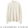 Suéter de malha ZB-style em cashmere de sete agulhas, fio duplo, gola semi-alta, para mulheres, novo modelo outono e inverno, simples e versátil, macio e quente