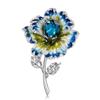 Nuevo Broche de Flor de Cristal con Goteo de Aceite a la Moda Europeo y Americano Creativo Nuevo Broche de Flor de Temperamento al por Mayor