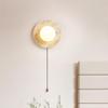 Estilo japonês silencioso vento amarelo caverna pedra redonda lâmpada de parede quarto de cabeceira sala de estar Averway entrada decorativa LED lâmpada de parede