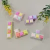 Piezas Geométricas de Resina 3D de Colores Macaron, Cuadrados Pequeños de Color Sólido Bloqueados por Color, Pegamento Crema Decoración Hecha a Mano DIY