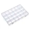 Caja de almacenamiento transparente de plástico PP de tamaño mediano con 24 compartimentos desmontables, engrosada, para herramientas, equipo de pesca, cuentas y accesorios