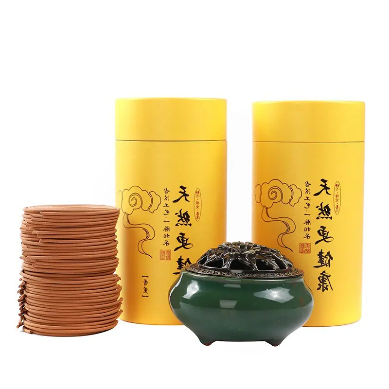 一件代发120盘天然檀香盘香家用室内驱蚊香薰净化空气厕所除臭