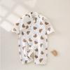 Processamento e Personalização Macacão de Gaze de Algodão Puro para Bebê Tipo a Manga Longa Verão Fino Roupas de Algodão para Bebê com Ar Condicionado para Dormir