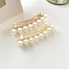 Clip para Flequillo de Perla de Color Primario de Aleación Coreana, Pinza Pequeña para el Cabello, Simple, Dulce, Elegante, Pinza de Resorte Dorada, Pinza para el Cabello, Accesorio para el Cabello