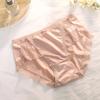 Ropa interior de satén con encaje cómoda de talle medio para mujer pura sexy moño transpirable amigable con la piel calzones de talla grande