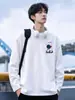 Camiseta Masculina de Manga Longa com Gola Redonda Nova para Outono e Inverno Casual Versátil Tendência Marca Pulôver Top Camiseta Masculina LOGO Personalizável