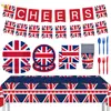 Nuevo en stock tema de la bandera británica día de la independencia juego de vajilla servilleta vaso de papel mantel pancarta fiesta desechable