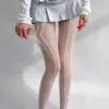 [Nuevos productos transfronterizos] Medias de rejilla con forma de diamante medias de encaje medias de rejilla huecas retro pantimedias de jacquard vertical