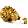 Adornos de Calabaza Bagua de Bronce Latón Ocho Inmortales Cruzando el Mar Calabaza con Tapa Abierta Artesanía Metálica para el Hogar Venta de Regalos