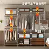 Arara de metal estilo japonês com 60cm de profundidade para instalação, guarda-roupa aberto autoportante, closet, prateleira montada, rack de armazenamento para guarda-roupa