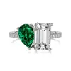 Más Vendido en Stock: Anillo de Plata de Ley S925 con Forma de Corazón para Mujer, Diamante de Alto Carbono de Alta Calidad, Anillo Rosa Súper Brillante con Forma de Corazón para Mujer 925