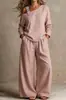 Amazon transfronterizo europeo y americano 2026: Conjunto de moda casual para mujer de corte holgado, con un top de un solo hombro y pantalones de pierna ancha