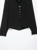 Comércio Exterior Amazon Transfronteiriço 2026 itens mais vendidos para mulheres, blazer curto preto de lapela única, estilo intelectual para mulheres