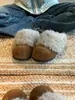 Pantuflas Retro de Plataforma sin Cordones para Mujer 2026 Nuevos Zapatos de Invierno de un Solo Paso de Piel tipo Birkenstock con Forro Polar para Calidez Zapatos de Algodón