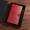 A6 Retro Hand Book Libro de Hojas Sueltas Diario Coreano de Viaje Correa Extraíble Portátil con Set de Cuadernos
