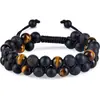 Pulsera de Ojo de Tigre Ojo de Gato Doble Fila Pulsera de Obsidiana con Venas Rojas Turquesa Pulsera de Fantasma Verde Pulsera de Piedra Natural