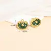 Hebilla de Paz de Jade Incrustada en Oro de Vidrio Patrón de Nube Aleación Esmalte Colgante Pulsera DIY Hecha a Mano Collar Accesorios de Joyería