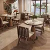 Mobiliario de comedor de alta gama, incluyendo mesas y sillas, popular en cafés de moda, establecimientos comerciales, restaurantes, hoteles y casas de huéspedes; mesas y sillas de comedor de madera maciza hechas a medida
