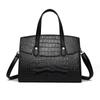 Bolsa Retrô Feminina Transfronteiriça com Padrão Crocodilo Grande Capacidade Multicompartimentada Bolsa Tote para Commuter Bolsa de Ombro Transversal Feminina
