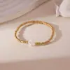 Pulsera Nueva de Bolitas Pequeñas Doradas 2025 para Mujer Chapada en Cobre Oro Real 18K Corazón Luna Suministro Transfronterizo Venta al por Mayor
