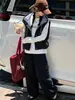 Nuevo conjunto casual de otoño para niñas: sudadera con capucha, chaleco de cuadros con solapa, pantalones cargo con bolsillos, conjunto de tres piezas, pantalones largos para estudiante