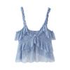 Estilo Europeu e Americano Comércio Exterior Roupas Femininas Popular Transfronteiriço Renda Camadas Decorativas Top + Saia Longa de Renda