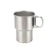 Taza portátil de acero inoxidable 304 con popote, asa con veta de madera, taza de café para exteriores, vaso de agua irrompible, taza con popote