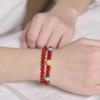 Pulsera de Ágata Roja del Sur de Liangshan Natural de Doble Capa, Regalo Año del Zodíaco, Rojo Caqui Pulsera de Cera de Abeja de Múltiples Vueltas para Hombre y Mujer