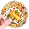 Colección de Comida Curativa Dibujada a Mano Pegatinas de PP 50 Piezas Sin Repetir Materiales para Collage de Recetas de Cocina Suministro al por Mayor de Fábrica