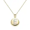 Amazon Fashion Colar Pingente Redondo Geométrico com Zircônia Incrustada de Cobre de 26 Letras Design Inicial Corrente para Clavícula