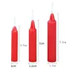 Vela mini parafina pequena cilíndrica haste longa vela pequena vermelha e branca iluminação comum falta de energia doméstica emergência cera cilíndrica