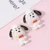 Serie de dibujos animados de perro blanco alegre y lindo con cara brillante, accesorios de resina para hacer tú mismo, pegamento en crema, funda para teléfono móvil, horquilla, pegatina para taza de agua