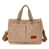 Bolsa de almuerzo portátil para mujer, de pana versátil, bolsa ligera para la compra para niña, bolsa de hombro cruzada para el trabajo