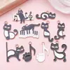 10 Estilos de Goteo de Aceite Gato Negro de Dibujos Animados Piano Nota Musical Colgantes Personalizados Accesorios de Aleación DIY Colgantes para Collares y Pendientes Venta al por Mayor