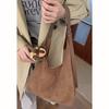 Bolsa de lã de pele de veado outono bolsa feminina 2024 novo estilo simples bolsa retrô bolsa casual grande capacidade bolsa de ombro