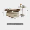 Juego de Mesa Redonda de Café Color Crema Francés Sala de Estar Hogar Mesa de Café Acrílica Minimalista Moderna Mesa de Café Pequeña para Apartamento Mesa Auxiliar