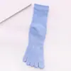 Meias de Cinco Dedos para Mulheres, Meias Elásticas Esportivas de Algodão para Tornozelo, Meias Separadas por Dedo para Corrida na Primavera e Outono, Meias de Cano Médio Largas de Cinco Dedos Cor Sólida