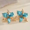 Gargantilha de flor de metal com gota de óleo estilo europeu e americano, colar de pétalas exagerado e único para a clavícula, joia de alta qualidade estilo de feriado transfronteiriço