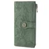 Al por mayor de punto para mujer Billetera larga Retro Hebilla de flor repujada Bolso de mano Niñas Monedero Portatarjetas Multifuncional
