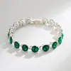 Pulseira de Alta Qualidade Pulseira de Cristal Azul Pulseira Europeia e Americana Acessível Luxo Elegante Estilo Frio Pulseira de Liga Leve Feminina Fábrica Atacado