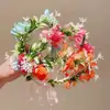 Diadema Corona de Flores Estilo Bosque Super Hada, Producto Terminado Estilo Hada con Flores Realistas, Adorno para la Cabeza que Mejora el Ambiente, Accesorio para Fotos, Accesorio Floral para el Cabello