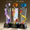Trofeo de resina de cristal, medalla, grabado, foto, premio, obsequio, personal destacado, empresa, reunión anual, premio de aniversario de jubilación