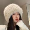 Gorro de Imitación de Visón para Otoño e Invierno, Gorro de Pescador de Felpa Versátil de Gama Alta para Mujer, Circunferencia de Cabeza Grande, Protección Cálida para los Oídos, Gorro Mongol