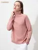 Suéter Base de Lana de Oveja 100% de Cuello Alto para Mujer, Tejido de Punto de Color Sólido con Mangas Raglán para Invierno, Elegante y Adecuado para el Trabajo