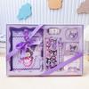 Conjunto de caja de regalo con hebilla magnética y manual de PU con encaje creativo de Sanrio de dibujos animados Kurome, regalo para niños