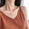 Collar con candado de ópalo de larga duración, collar de plata de ley 925, cadena corta para clavícula de mujer, elegante regalo para socialité N195