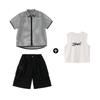 Ropa Moderna para Niños de Street Dance Estilo Hip-Hop Traje Genial y Atractivo Ropa de Hip-Hop para Actuación Infantil Pantalones Cortos de Verano para Niños y Niñas