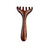 Nuevo Peine Masajeador de Cuerno de Palo de Rosa Peine de Cinco Garras para Meridianos Rascador Nasal de Doble Propósito Peine de Rana de Cuerno Rastrillo Mango Largo Terapia para la Cabeza Empuje