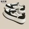 Zapatos Blancos de Cuero Genuino con Suela Gruesa para Mujer Otoño 2026 Nuevos Zapatos de Plataforma Versátiles Antideslizantes que Aumentan la Altura Zapatos Deportivos Casuales Zapatos de Plataforma